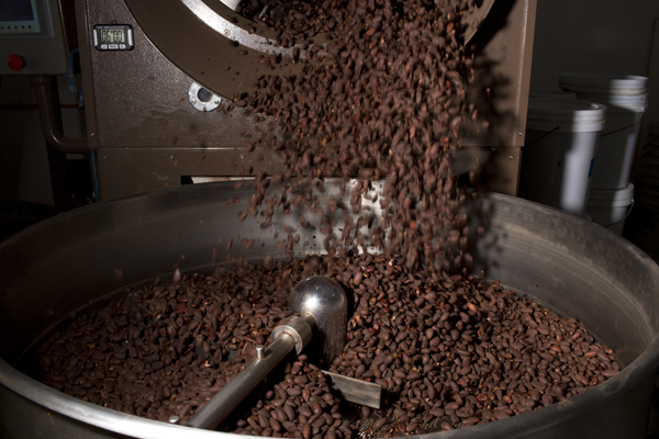 roasting cacao beans marou chocolate